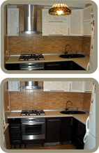 AGT глянцевое на верхних и матовое на нижних фасадах кухни