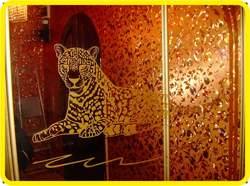 золотой леопард, рисунок на шкаф-купе