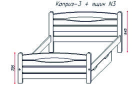 Ліжко дерев'яне еко* "Каприз-3" без шухляди