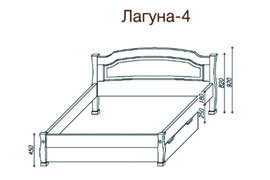 Ліжко дерев'яне "Лагуна-4" (без шухляд)
